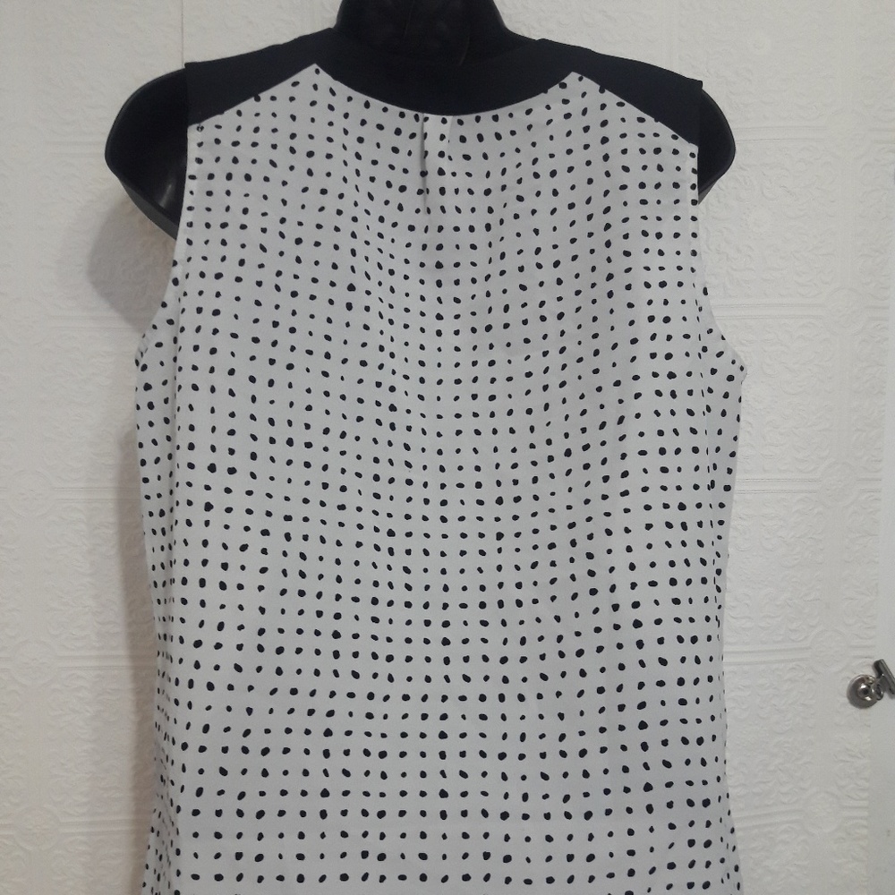 Vince Camuto Women’s S Top White Black Sleeveless - Picture 6 of 8